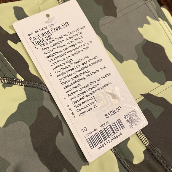 NWT lululemon Fast and Free HR Tight 25" - Heritage 365 Camo Crispin Green - Picture 5 of 6